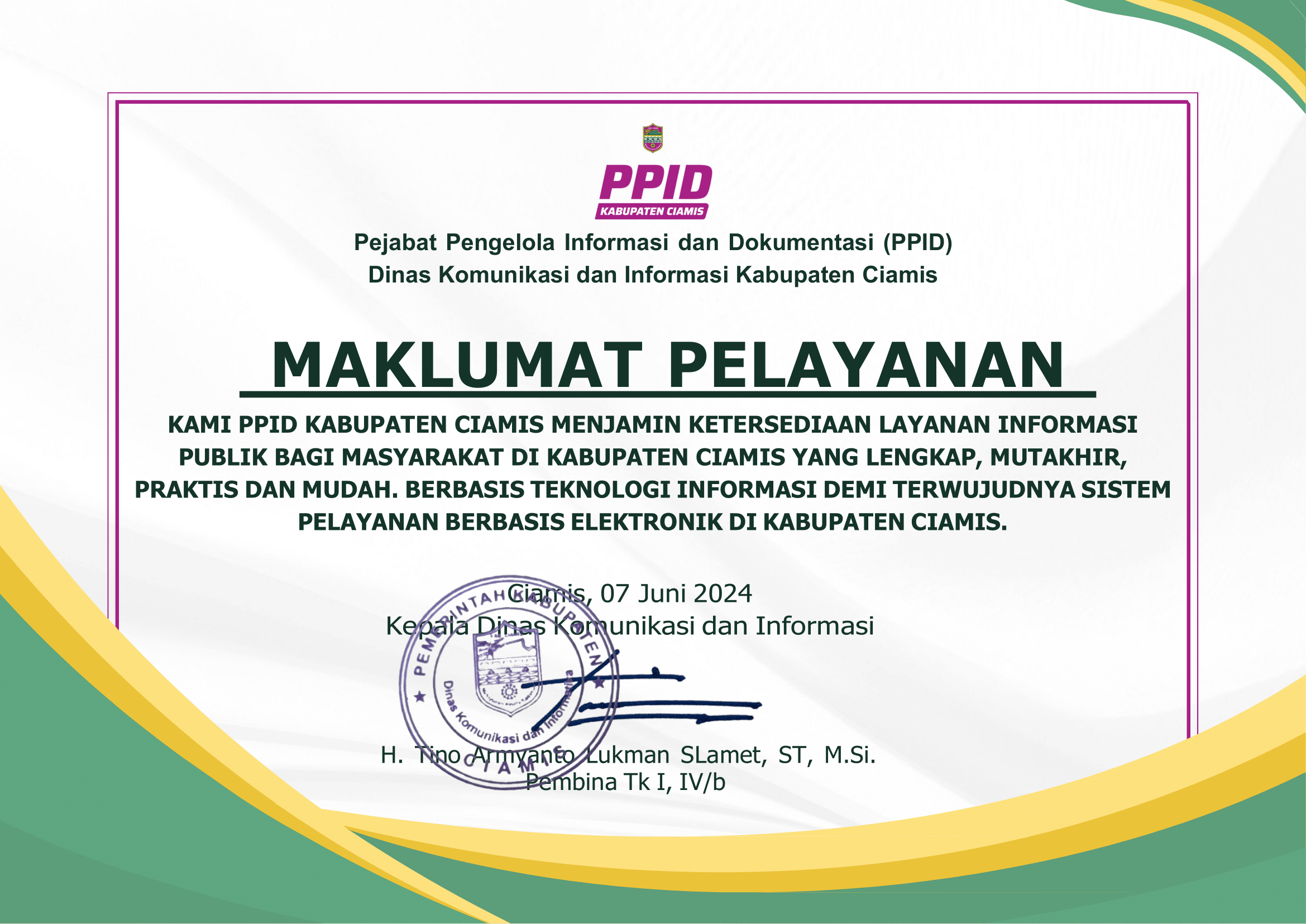 Maklumat Pelayanan